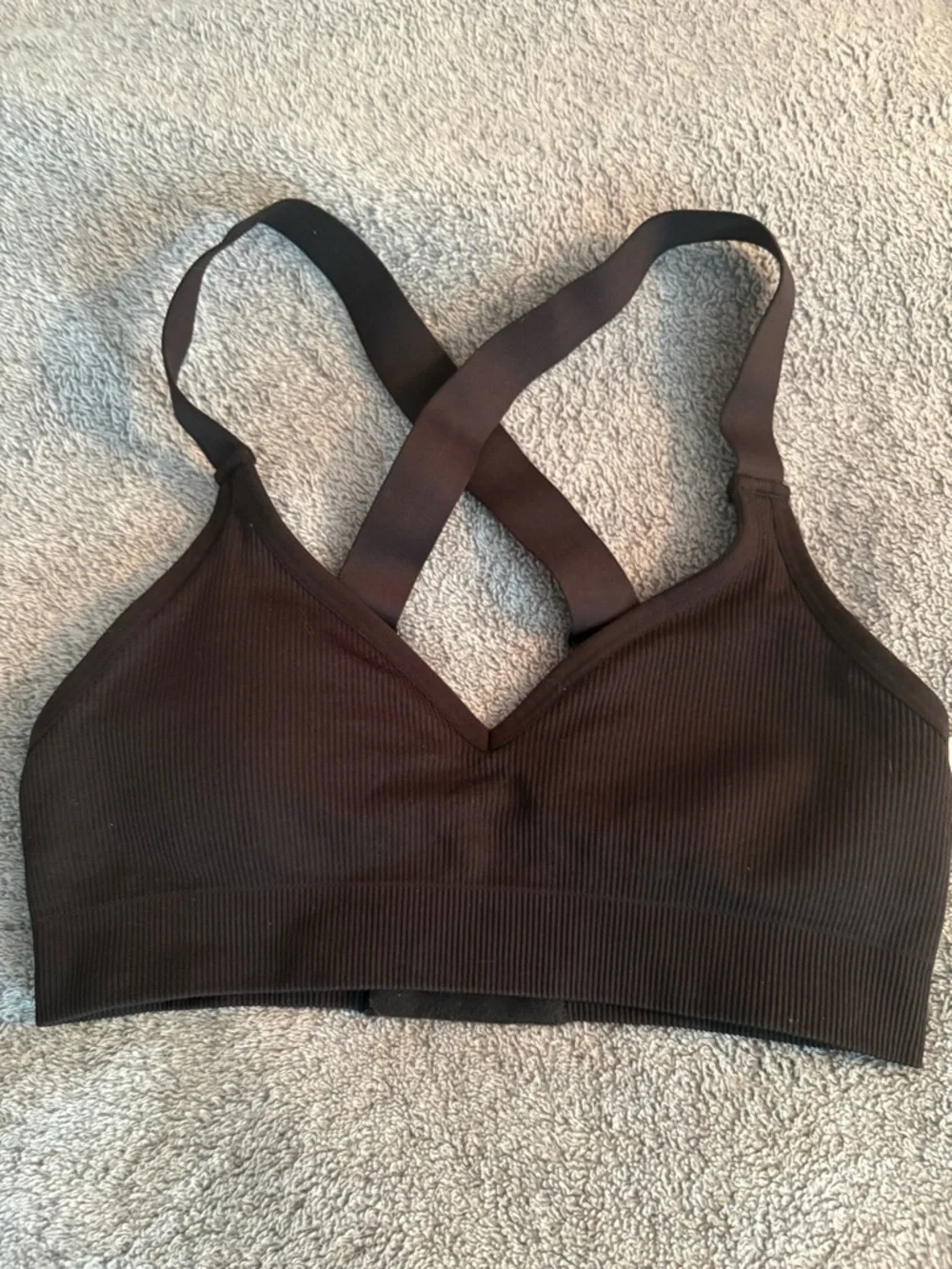NWT Avia Seamless Rib Sport Bra Black Soot XS
